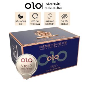 Bao Cao Su OLO 0.01 Xanh – Siêu Mỏng, Mát Lạnh, Kéo Dài Thời Gian – Hộp 10 Cái