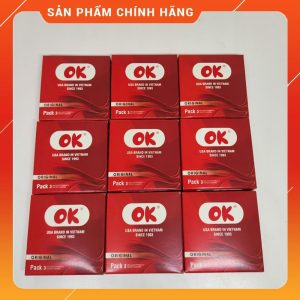 Bao cao su OK Original hộp 3 cái – Không mùi, co giãn tốt, hỗ trợ tránh thai an toàn