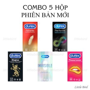 BAO CAO SU DUREX PHIÊN BẢN MỚI - COMBO 5 HỘP- (SIÊU MỎNG, SIÊU MUỢT, KÉO DÀI, ÔM SÁT, SIÊU CỰC)